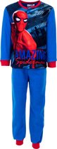 Spiderman fleece pyjama blauw 116