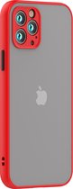 SafeCase® iPhone 11 Pro Max Hoesje - Rood Hoesje - Transparante Achterkant - Schokbestendig + Gratis Glass Schermbeschermer