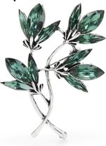 N3 Collecties Groene Fonkelende Crystal Leaf Brooch Pins Bloem Vrouw broches