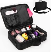 Make-up koffer - Cosmetica - Visagie Opbergtas - Beauty Organizer met verstelbare vakken - 34x23x8CM - Zwart