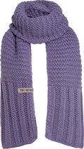 Knit Factory Alex Gebreide Sjaal Dames - Warme Wintersjaal - Grof gebreid - Langwerpige sjaal - Wollen sjaal - Dames sjaal - Violet - Paars - 200x45 cm