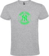 Grijs T-Shirt met “ New York Yankees “ logo Neon Geel Size XXL