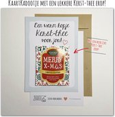 Kaartkadootje -> Kerst-Thee - No:02 (Groen rand-witte binnenkant-Warm kopje Kerst-thee voor jou) - LeuksteKaartjes.nl by xMar