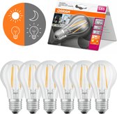 Osram Sensor led lamp E27 met dag en nachtsensor - Automatisch aan/uit - 6.5W/60W - 6 lampen