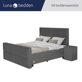 Luna Bedden - Boxspring Skye - 200x210 Compleet Grijs 4 vakken Bed