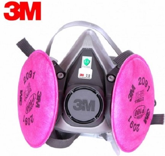 Demi-masque 3M 6200, taille M, caoutchouc, non allergène, filtre double et  1 paire de... | bol.com