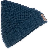 Knit Factory Alex Gebreide Muts Heren & Dames - Beanie hat - Petrol - Grofgebreid - Warme blauwe Wintermuts - Unisex - One Size