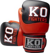 KO Fighters - Bokshandschoenen - Kickboks - Boksen - Leder - Lightning Jab - Rood - 12oz