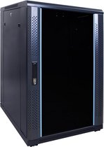18U serverkast ongemonteerd met glazen deur 600x800x1000mm (BxDxH)