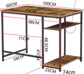 Polaza® Bureau - Studiebureau - Werkbureau - Gaming bureau - Bureau accessoires organizer - 100x60x74cm