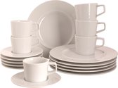 Palmer Servies/koffieset White Delight Porselein 6-persoons 18-delig Wit