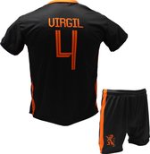 Virgil van Dijk Nederlands Elftal Voetbaltenue Uit Zwart | Imitatie Voetbal Shirt + Broekje Set - EK/WK Tenue | Maat 128