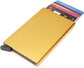 Uitschuifbare Pasjeshouder - Creditcardhouder - RFID - Goud - Carbon Fiber Aluminium