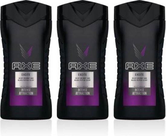 Axe Excite - 250 ml - Douche Gel - 3 stuks - Voordeelverpakking