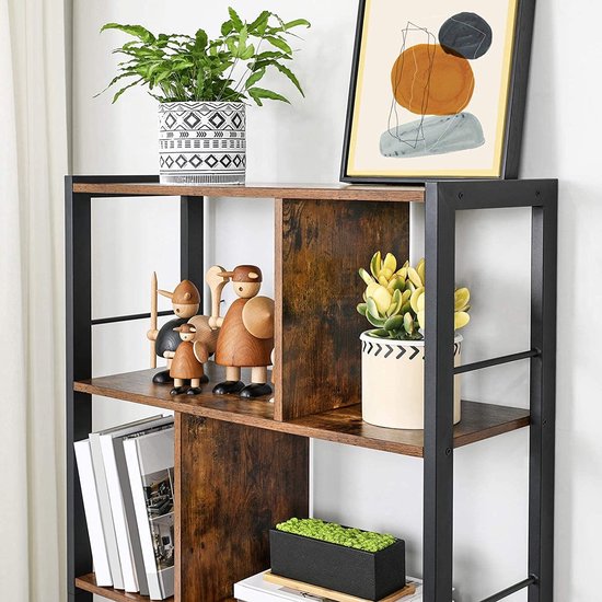 Bobbel Home - Boekenkast - 5 Planken - Hout - Bruin van Bobbel Home — afbeelding 4