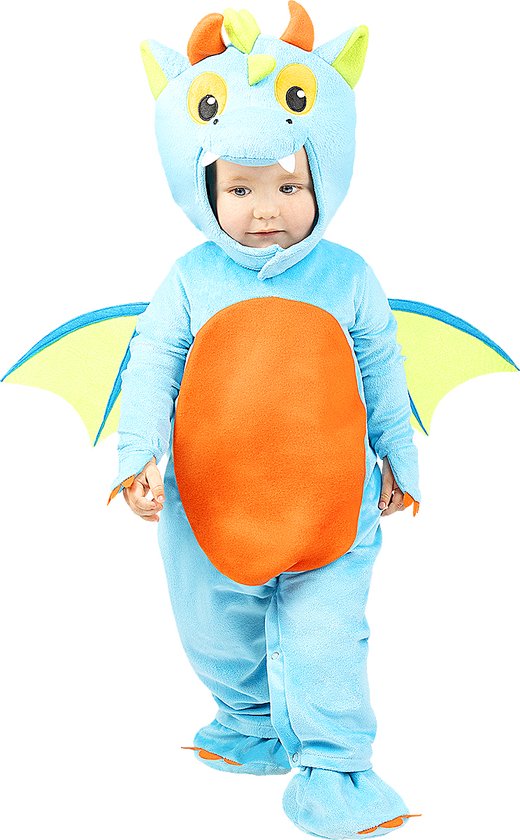 FUNIDELIA Draken kostuum voor baby - Maat: 50 - 68 cm - Blauw