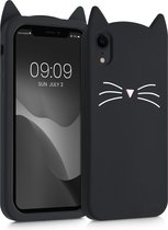 kwmobile hoesje voor Apple iPhone XR - Backcover voor smartphone in zwart / wit - Kat design