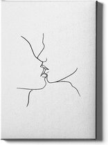 Walljar - Touching Lips - Muurdecoratie - Canvas schilderij