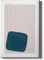 Walljar - Teal Square - Muurdecoratie - Canvas schilderij