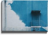 Walljar - Blauwe Muur - Muurdecoratie - Canvas schilderij