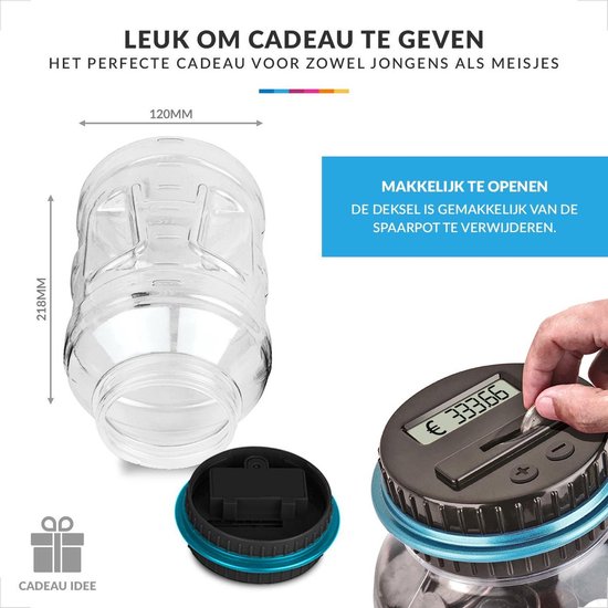 BSTCAR Spaarpot met teller - digitaal spaarvarken met automatisch lcd- display teller automatische muntenteller spaarpot geld besparen box munt spaarpot container kinderen BSTCAR Spaarpot met teller - digitaal spaarvarken met automatisch lcd- display teller automatische muntenteller spaarpot geld besparen box munt spaarpot container kinderen