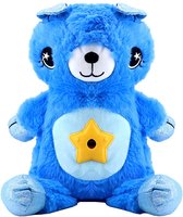 StarryNight Beer knuffel - Sterrenhemel projector - Galaxy - Goede nachtrust voor kinderen - Sfeervol - Blauw - 20 bij 30 cm