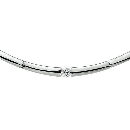 Amor Collana con ciondolo in argento sterling 925, da donna, 42 + 3 cm, tricolore, cuore, in confezione regalo, 2039995, 45 cm, Argento sterling, Nessuna pietra preziosa