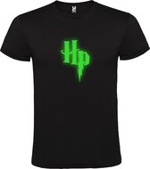 Zwart T-Shirt met “ Harry Potter “ afbeelding Glow in the dark Groen Size XXXXXL
