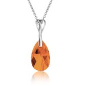 Montebello Ketting Pia DZ422H - Swarovski® Druppel - 925 Zilver Gerhod. - 16mm - 42cm