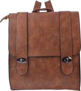 Melady Rugzak 30*27 cm Bruin Kunstleer Vierkant Rugtas Travelbag