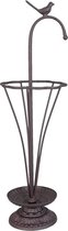 Paraplubak Ø 24*75 cm Bruin Ijzer Rond Vogel Parapluhouder Paraplustandaard Wandelstokhouder