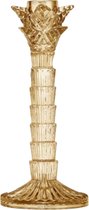 Bougeoir palmier - verre - beige clair - 21cm
