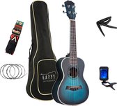 Happy products concert ukelele - ukulele muziekinstrument - complete set met tas - snaren - tuner - capo - gitaar picks/plectrum - ukulele - sinterklaas cadeautjes