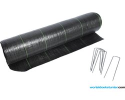 Worteldoek 4,20 breed x 6 meter lang + 15 stuks gratis gronddoekpennen totaal 25,2 M2 Maatwerk worteldoek