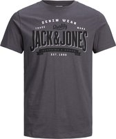 Jack & Jones Logo Tee Asphalt - Maat 4XL
