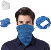 Nekwarmer met filter pocket & 5 filters - wintersport - blauw - polyster