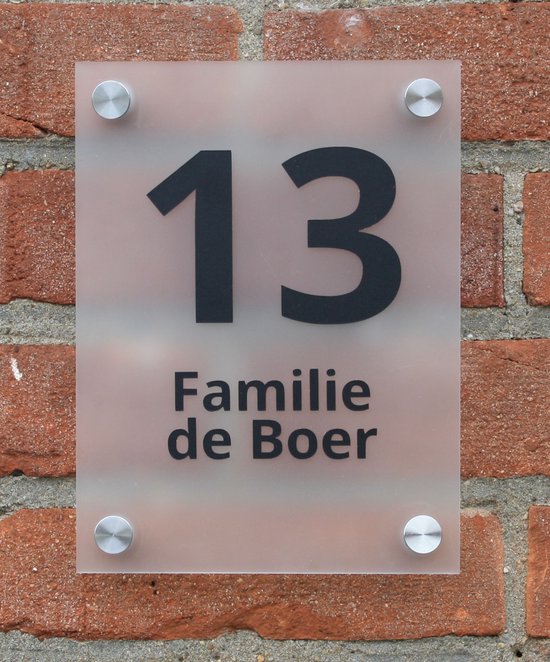 Naambordje voordeur – Frost acrylaat – 15x20cm