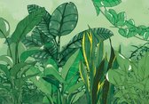 Vliesbehang Jungle Bladeren Monstera XXL – fotobehang – 368 x 254 cm - Groen