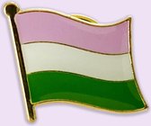 LGBTIQ + Pride Genderqueer Genderneutraal Non-binair Kledingspeld Enamel Emaille Pin Badge Reverse Pin Broche