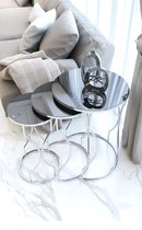 Bijzettafel 3 - delig Q luxury zilver met antraciet spiegelglas van MYNgoods