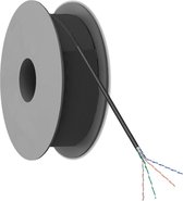 Câble réseau | Cat 6 | U / UTP | noyau souple | LACC | 6,0 mm | 100 mètres | PE | Sur rouleau | Noir | Allteq