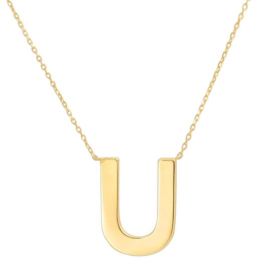 Fate Jewellery FJ4120 - Letter U - 925 zilver - goud verguld - 45cm +5cm