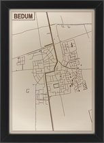 Houten stadskaart van Bedum