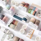 BOTC Washi Tape 10 rollen van elk 2 meter - Decoratieve masking tape-voor handwerk, journaling, scrapbooking & meer -Plakrollen inclusief handig opbergdoosje-ST000105