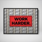 DEVICI Ingelijste Motiverende Wanddecoratie - Muurdecoratie - Work Harder - Ingelijste Canvas Wall Art Ingelijste Wanddecoratie Kantoor Ingelijste Kunstposters & Kunstprints