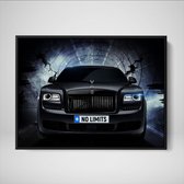 DEVICI Ingelijste Motiverende Wanddecoratie - Muurdecoratie - Rolls Royce Wraith Inspired No Limits - Ingelijste Canvas Wall Art Ingelijste Wanddecoratie Kantoor Ingelijste Kunstposters & Kun