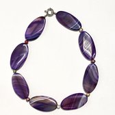 Ketting met gepolijste blauw Agaat schijfjes