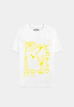 Pokémon Heren Tshirt -XL- Pikachu Japanese Wit