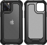 Iphone 11 pro - TPU Telefoonhoesje - Versterkte Rand (Shockproof) - Zwart/Grijs - 11pro