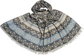 Jessidress® Sjaal Luxe Sjaals Elegante Dames Wintersjaal Omslagdoek 200 x 70 cm - Grijs/Licht Blauw